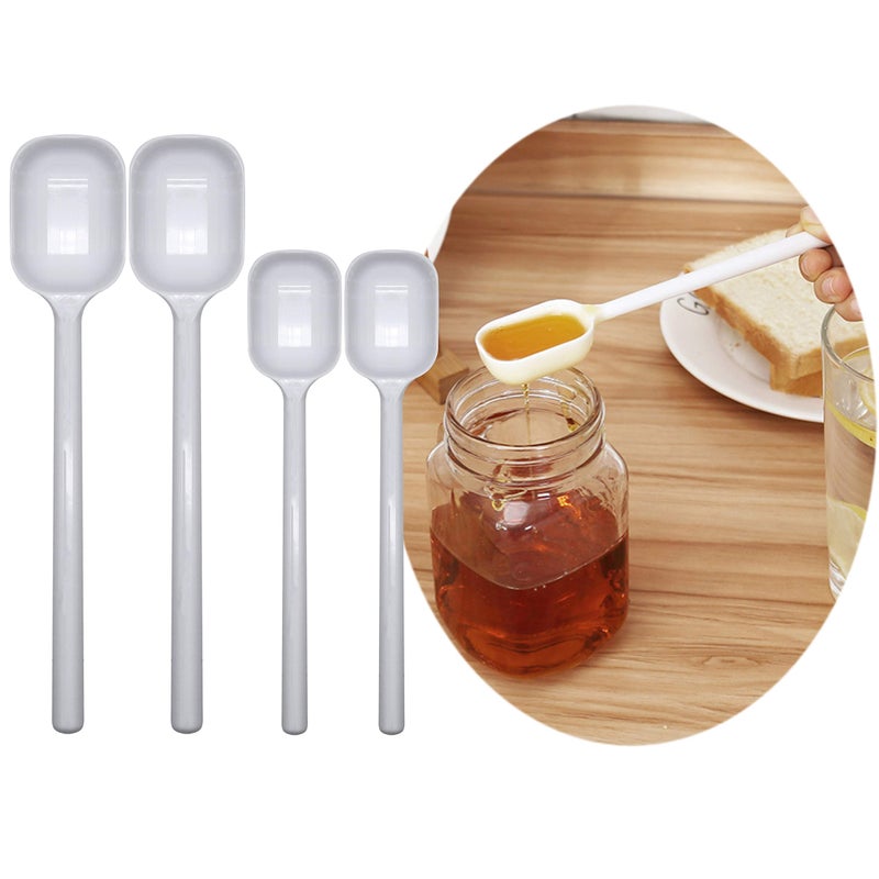 EIKS 4 sets Long Handle Teaspoons Measuring Spoons for Dry and Liquid Ingredients Use in Kitchen Cooking Baking Coffee - Image 1